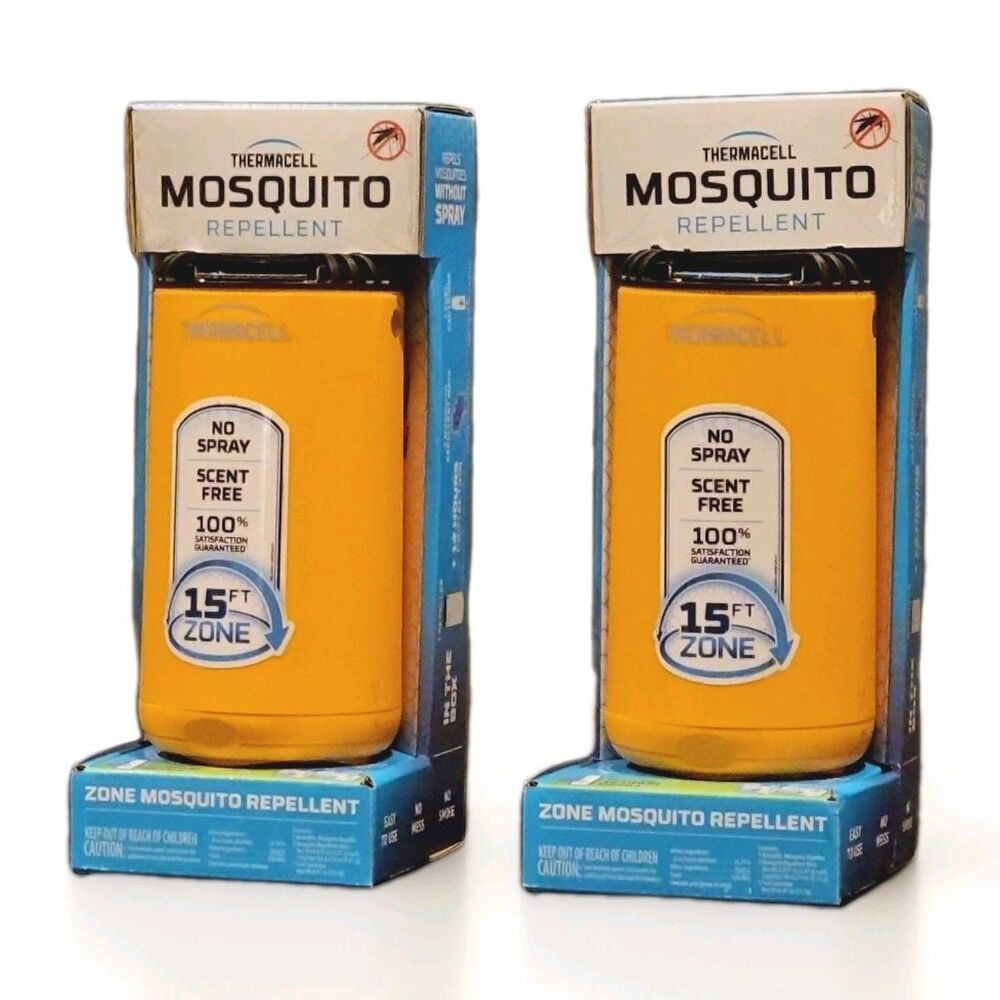 Thermacell Patio Shield Mosquito Repeller, Citrus Yellow, No Spray Set of 2